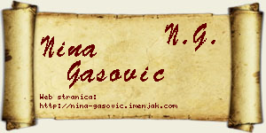 Nina Gašović vizit kartica
